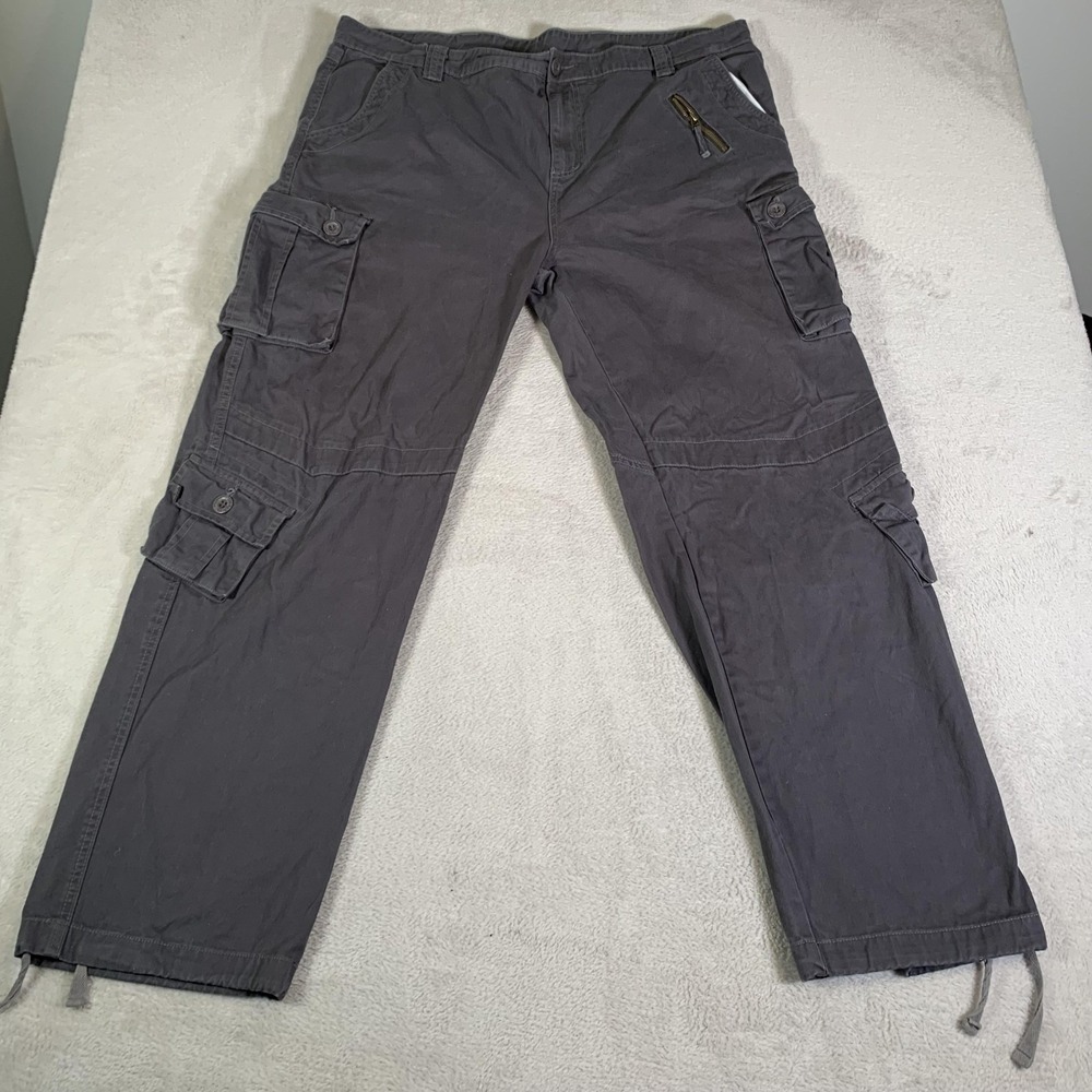 Mustway Paratrooper Pants Mens 44x33 Gray US Army Canvas Cargo Pant Outdoors